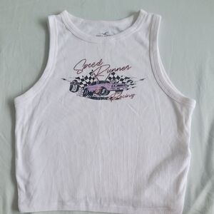 Hollister White Ribbed Tank Top